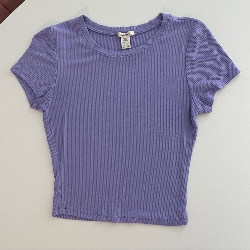 ribbed cropped baby t-shirt